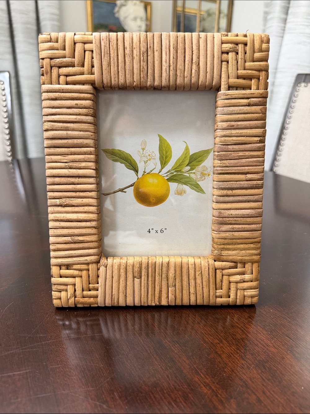 Natural hand woven Rattan 4x6 Picture Frame - Neutral